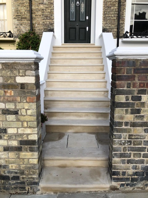 Stone front steps